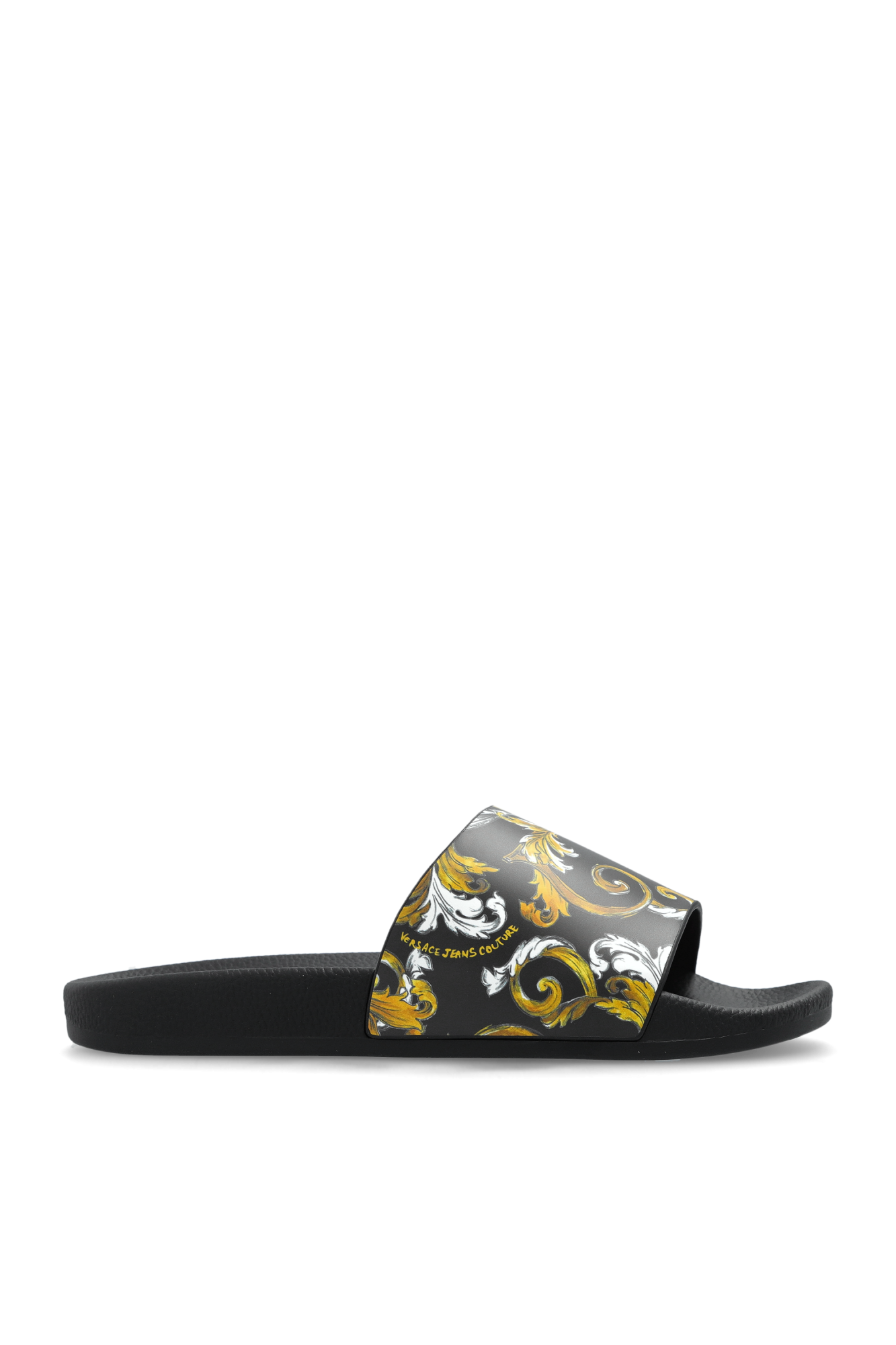【Versace】RUBBER SLIDES◆10187891A10983 New VERSACE women's Black Palazzo Medusa Head Rubber Slides